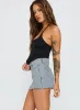 Make My Day Mid Rise Denim Skort Light Wash sold by Princess Polly