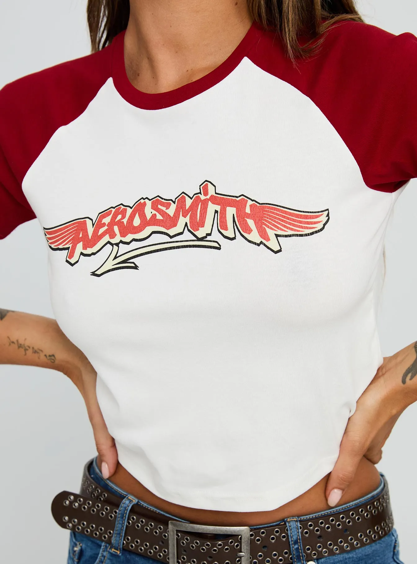 Let Rock Rule Graphic Top White / Red sold by Princess Polly product image thumbnail 5