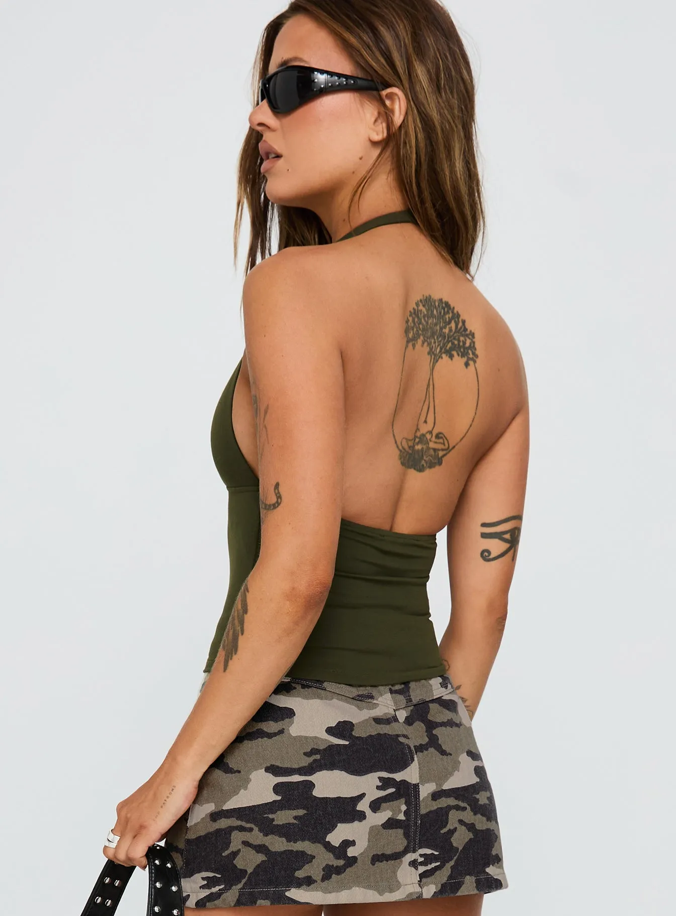 Impress Me Halter Top Green sold by Princess Polly product image thumbnail 5