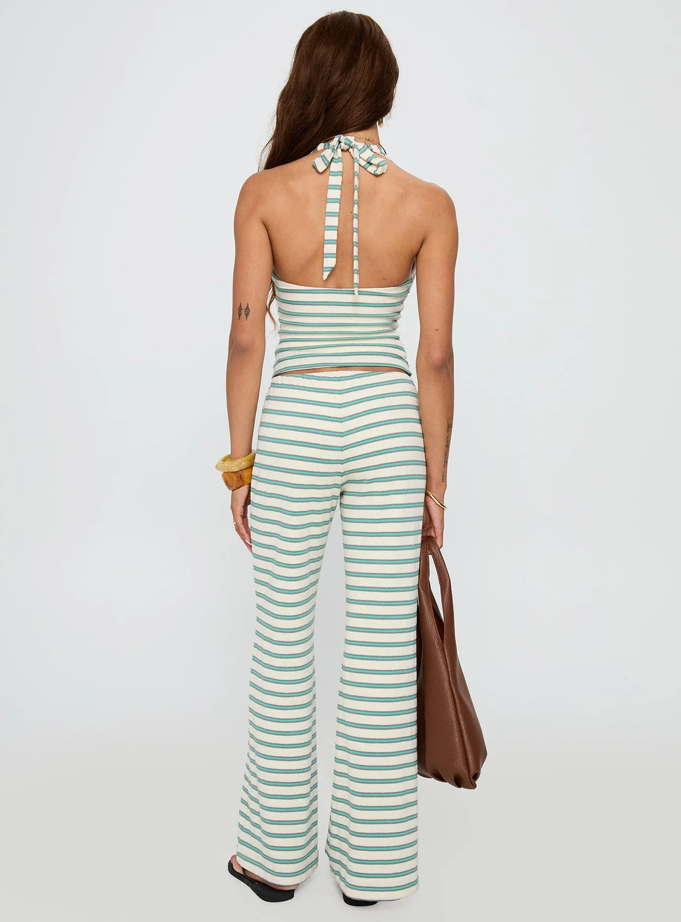 Anora Halter Wide Leg Set Blue / White Stripe sold by Princess Polly product image thumbnail 5