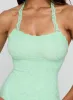 Front Page Halter Lace Mini Dress Aqua sold by Princess Polly
