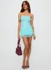 So Gorgeous Strapless Frill Playsuit Blue sold by Princess Polly