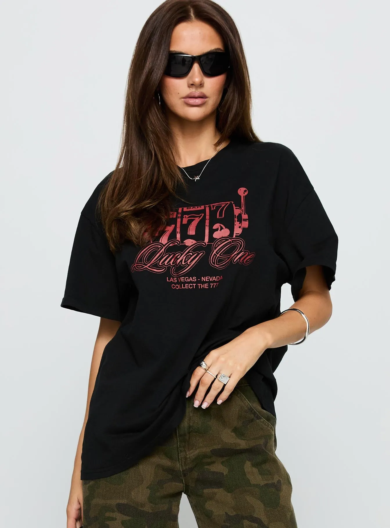 Big Winner Oversized Graphic Tee Black sold by Princess Polly product image thumbnail 2