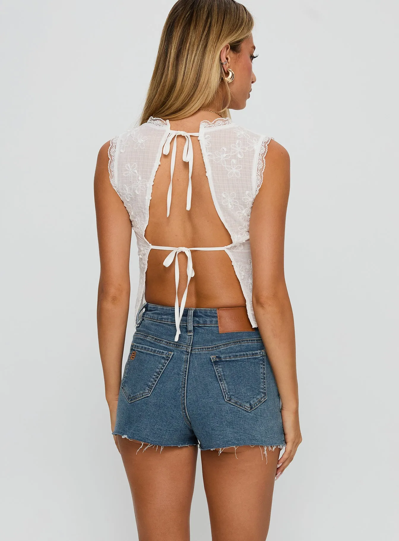 Flourish Low Rise Denim Mini Skort Light Wash sold by Princess Polly product image thumbnail 5