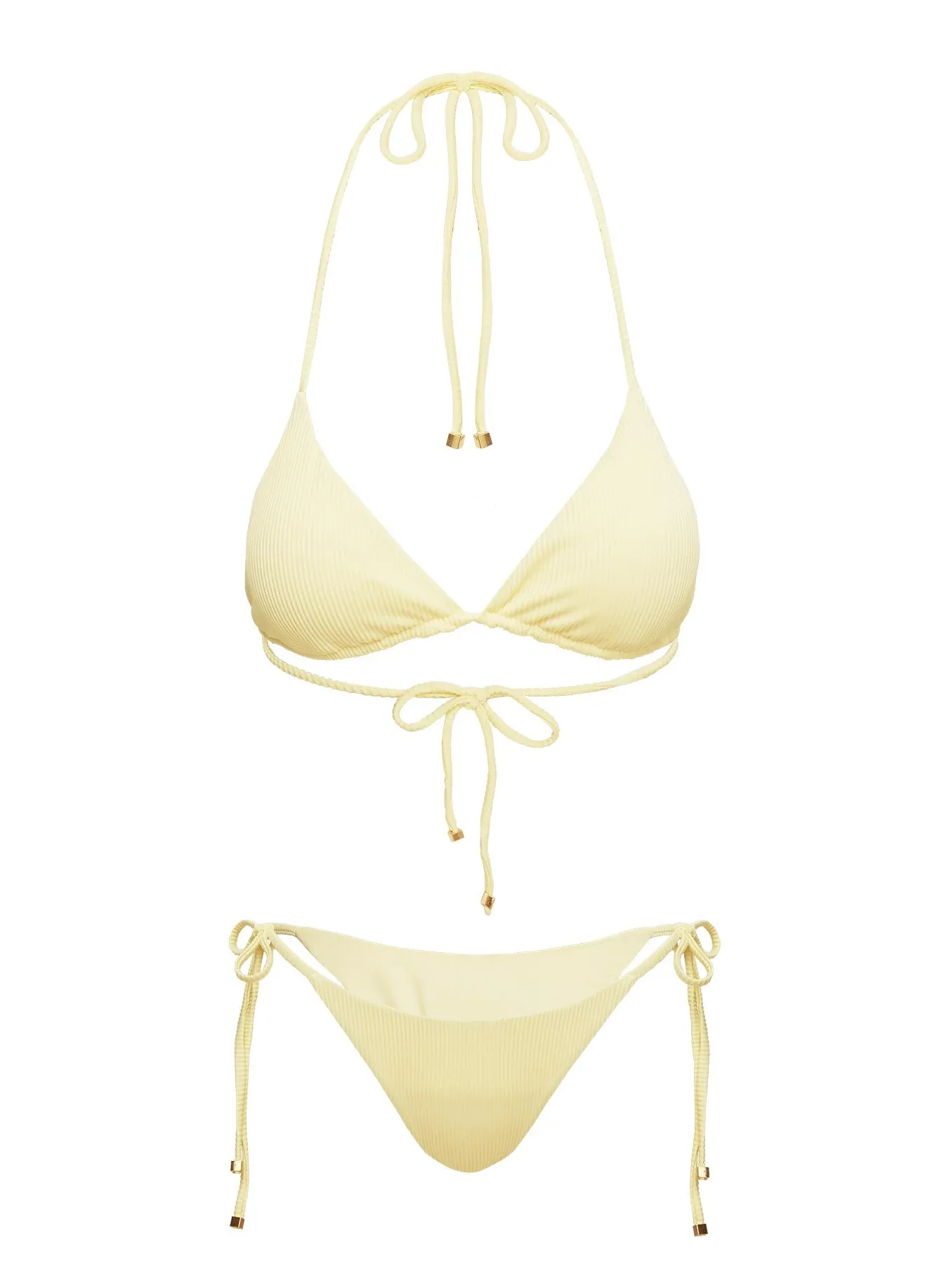 Glora Ribbed Tie Side Bikini Bottom Yellow sold by Princess Polly product image thumbnail 5