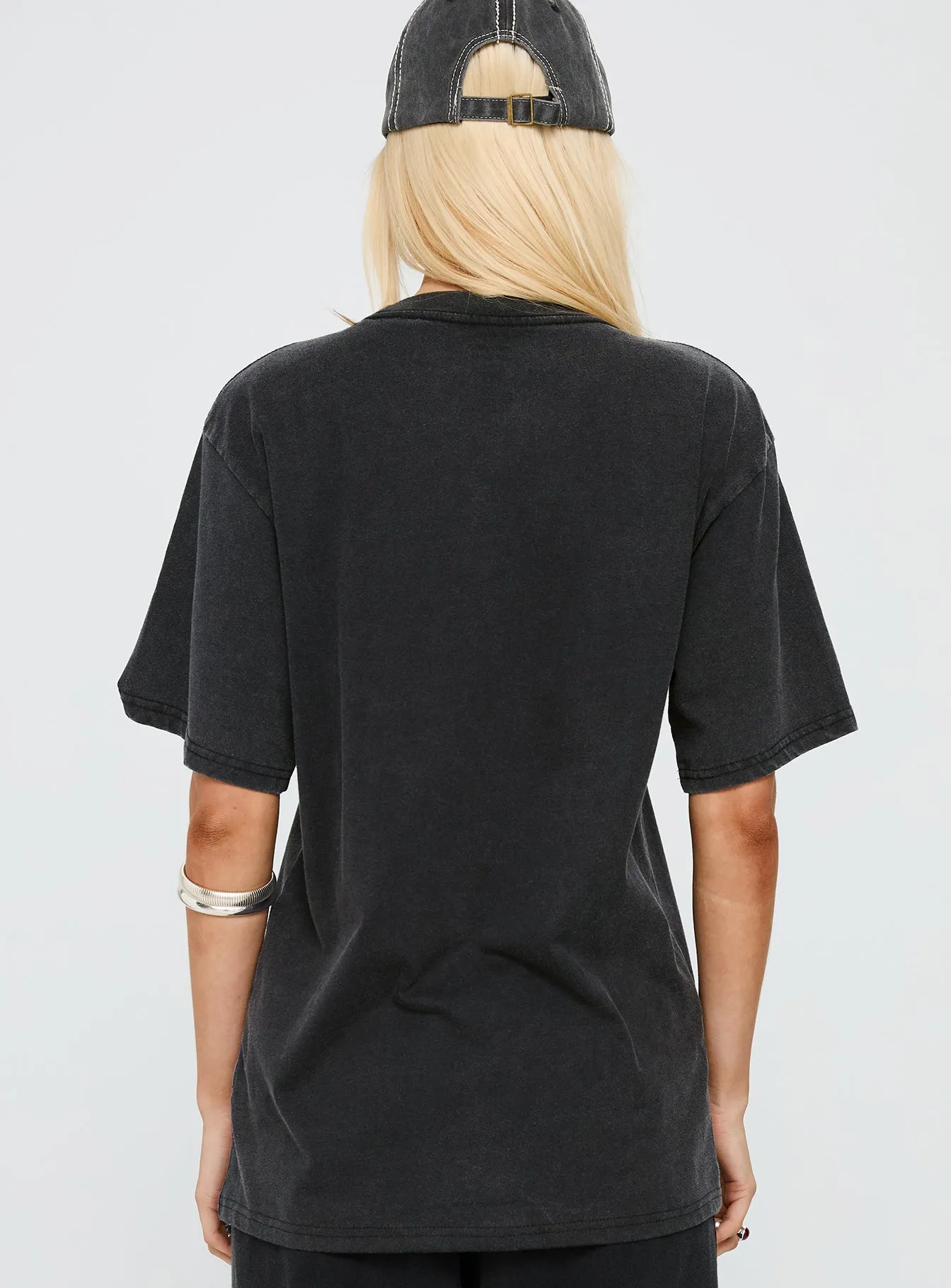 Britney Spears Gimme More Oversized Graphic Top Washed Black sold by Princess Polly product image thumbnail 4