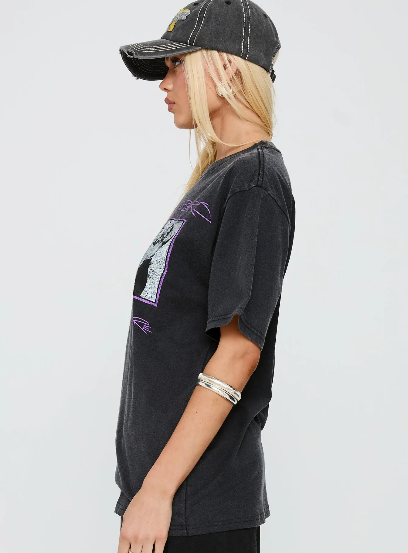 Britney Spears Gimme More Oversized Graphic Top Washed Black sold by Princess Polly product image thumbnail 3