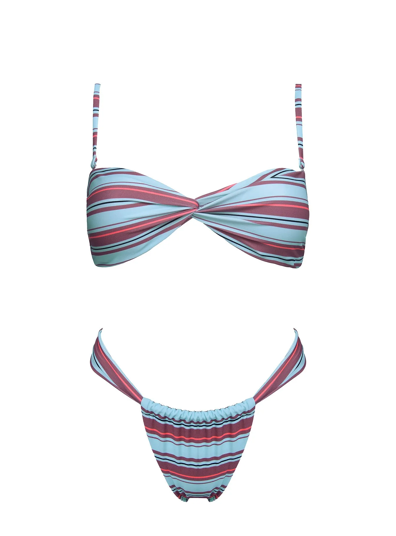 Amplitude Bikini Top Blue / Brown Stripe sold by Princess Polly product image thumbnail 5