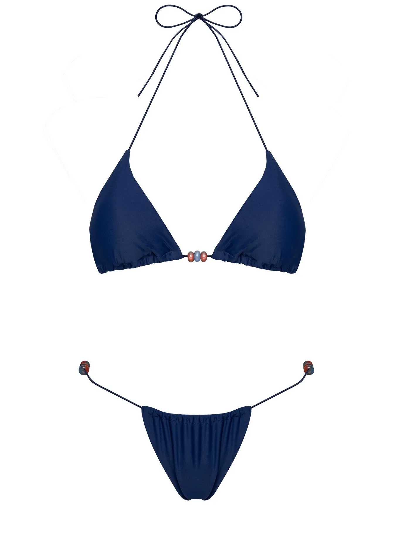 On Island Time String Bead Detail Bikini Top Navy sold by Princess Polly product image thumbnail 5