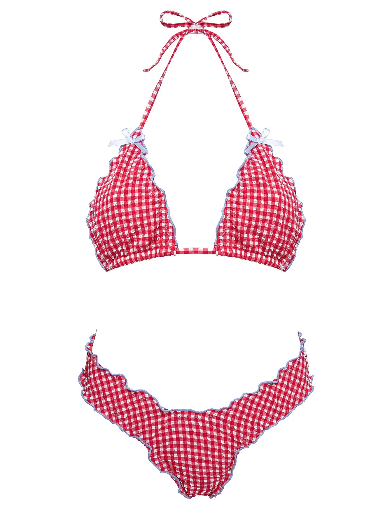 Kathrine Triangle Bikini Top Red Gingham sold by Princess Polly product image thumbnail 4