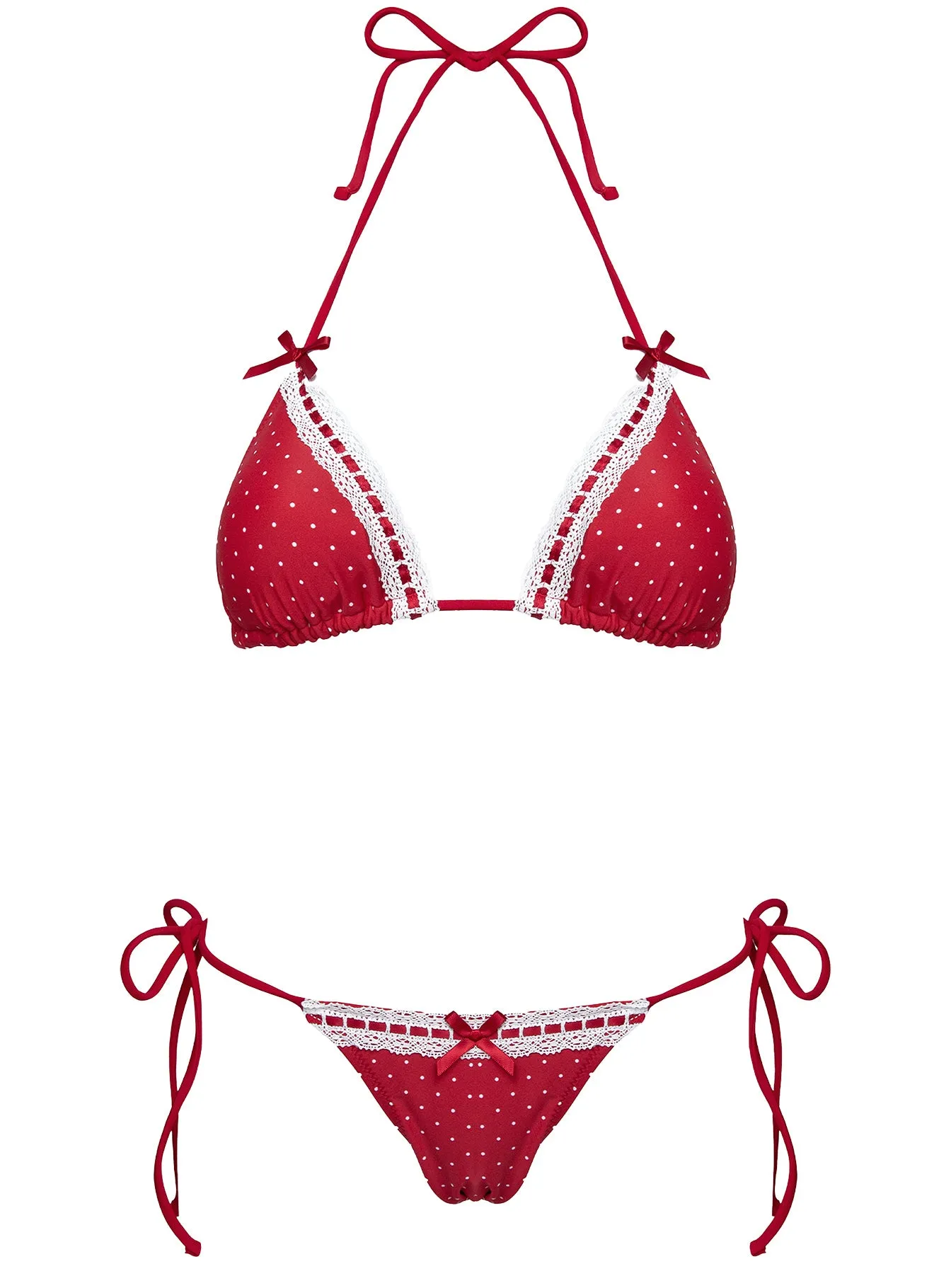 Jenner Triangle Bikini Top Red Polka sold by Princess Polly product image thumbnail 5