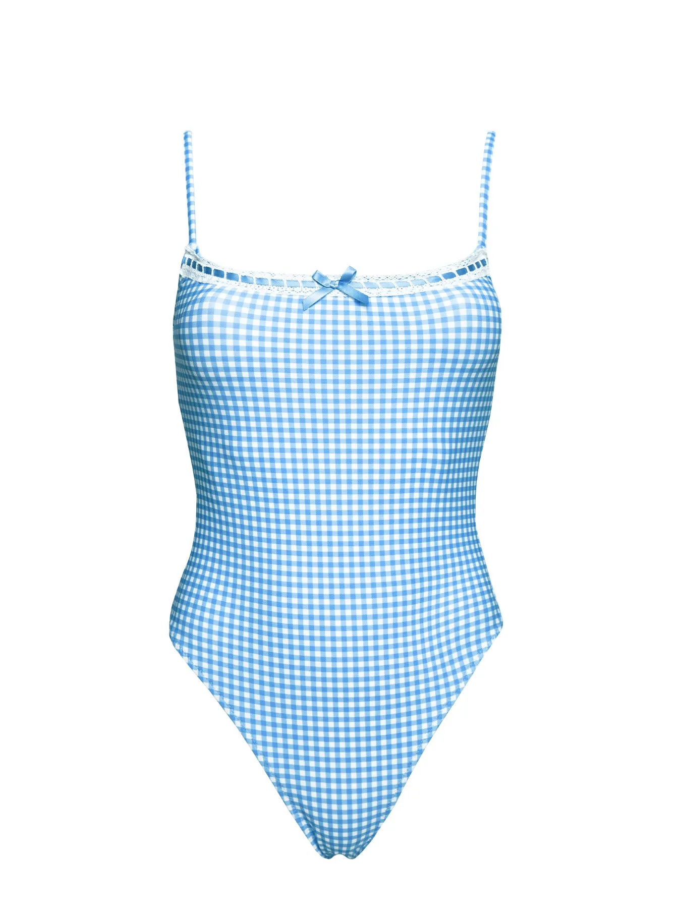Winsie High Side One Piece Blue Gingham sold by Princess Polly product image thumbnail 5
