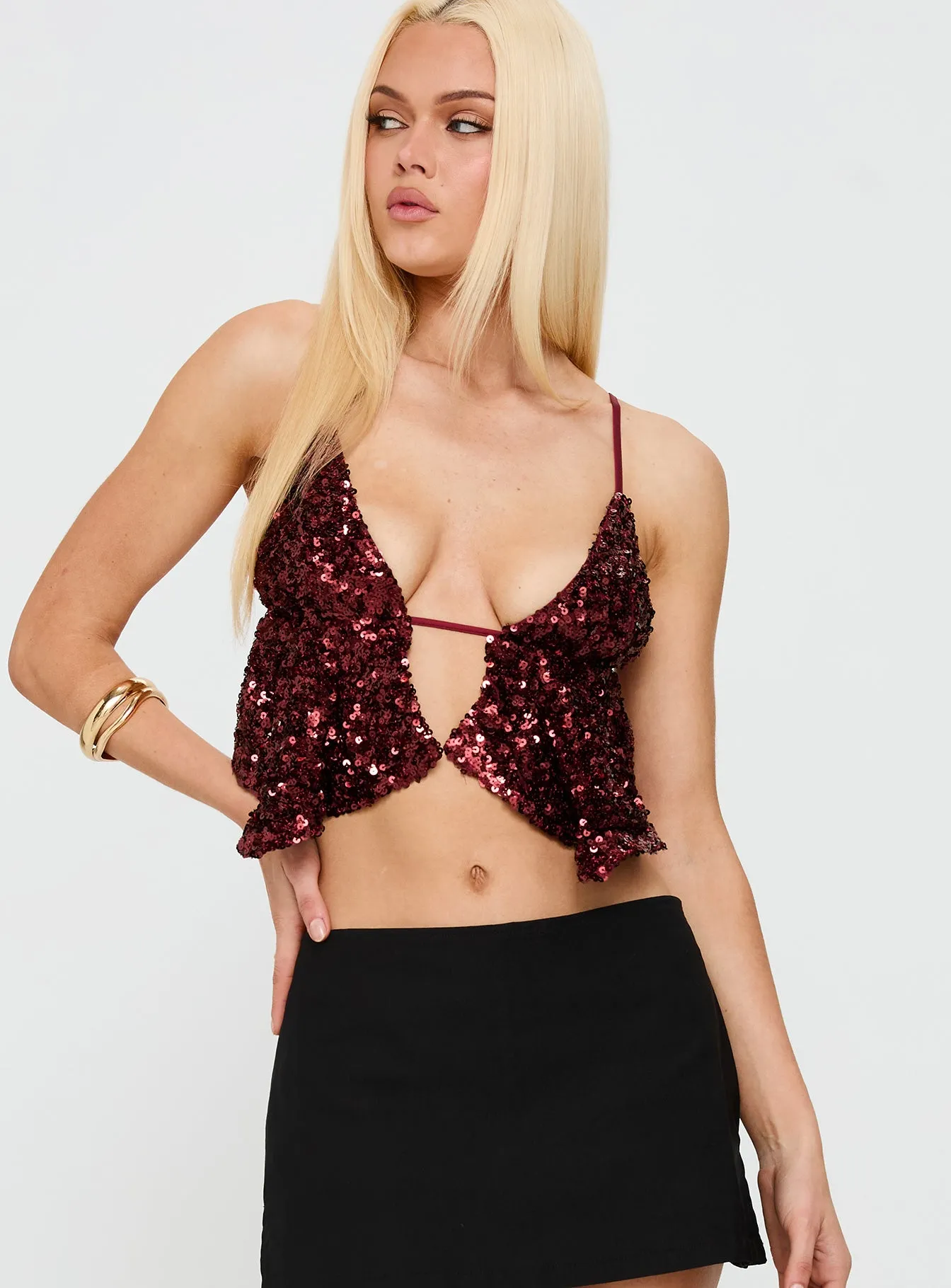 Rosaton Top Dark Red sold by Princess Polly product image thumbnail 2