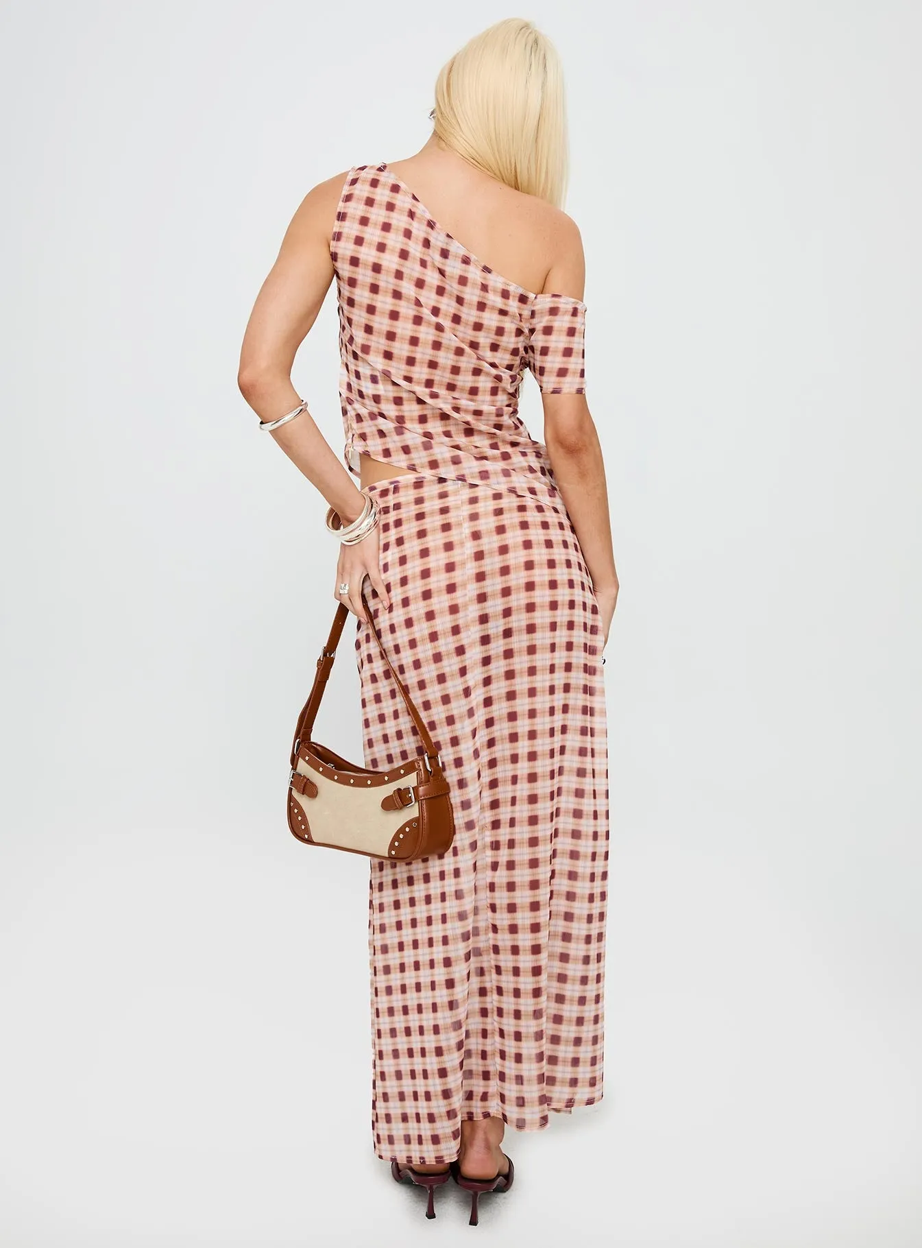 Surina Skirt Peach Check sold by Princess Polly product image thumbnail 5