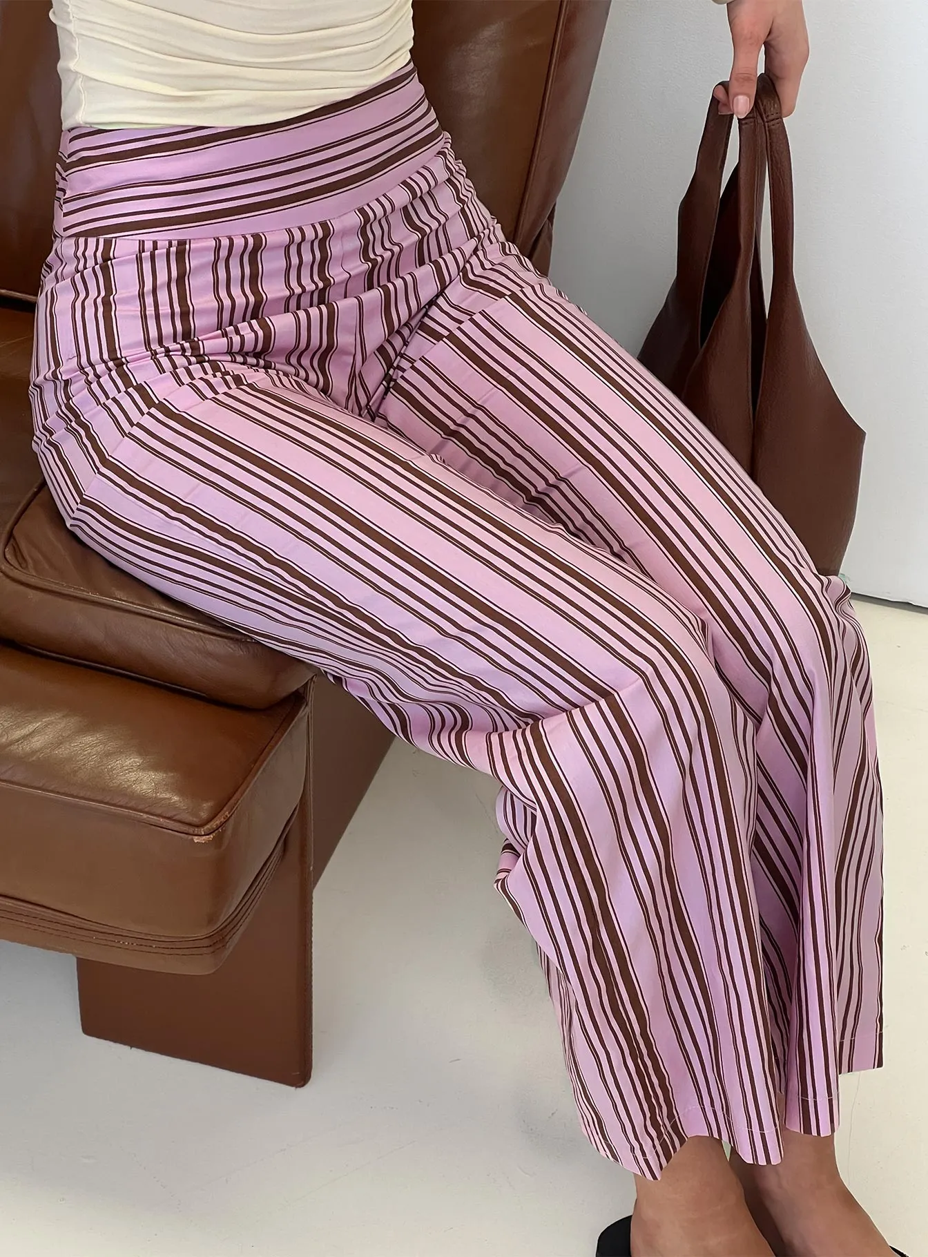Leocadie Pants Pink Stripe sold by Princess Polly