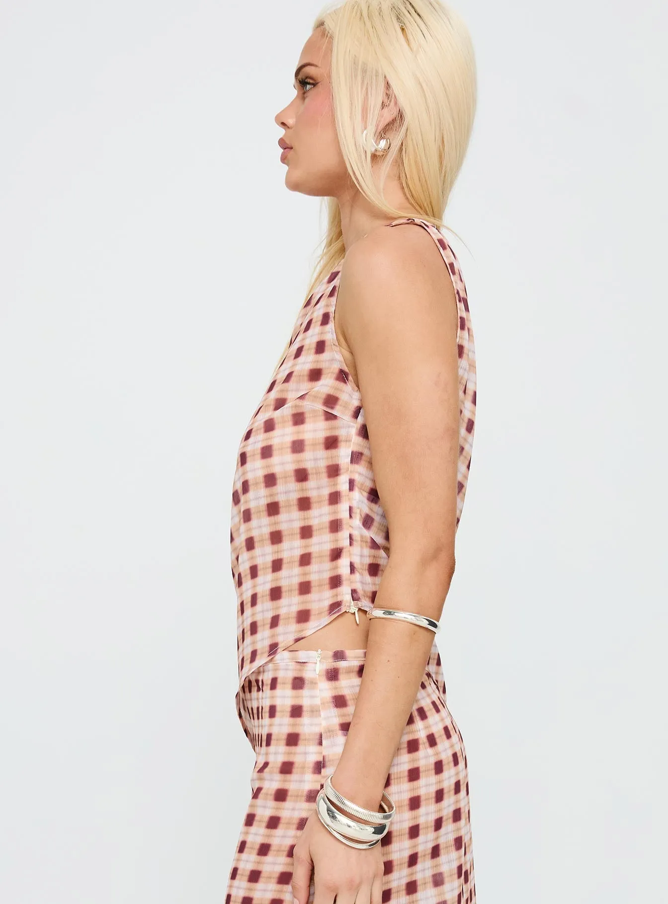 Hea Top Peach Check sold by Princess Polly product image thumbnail 4