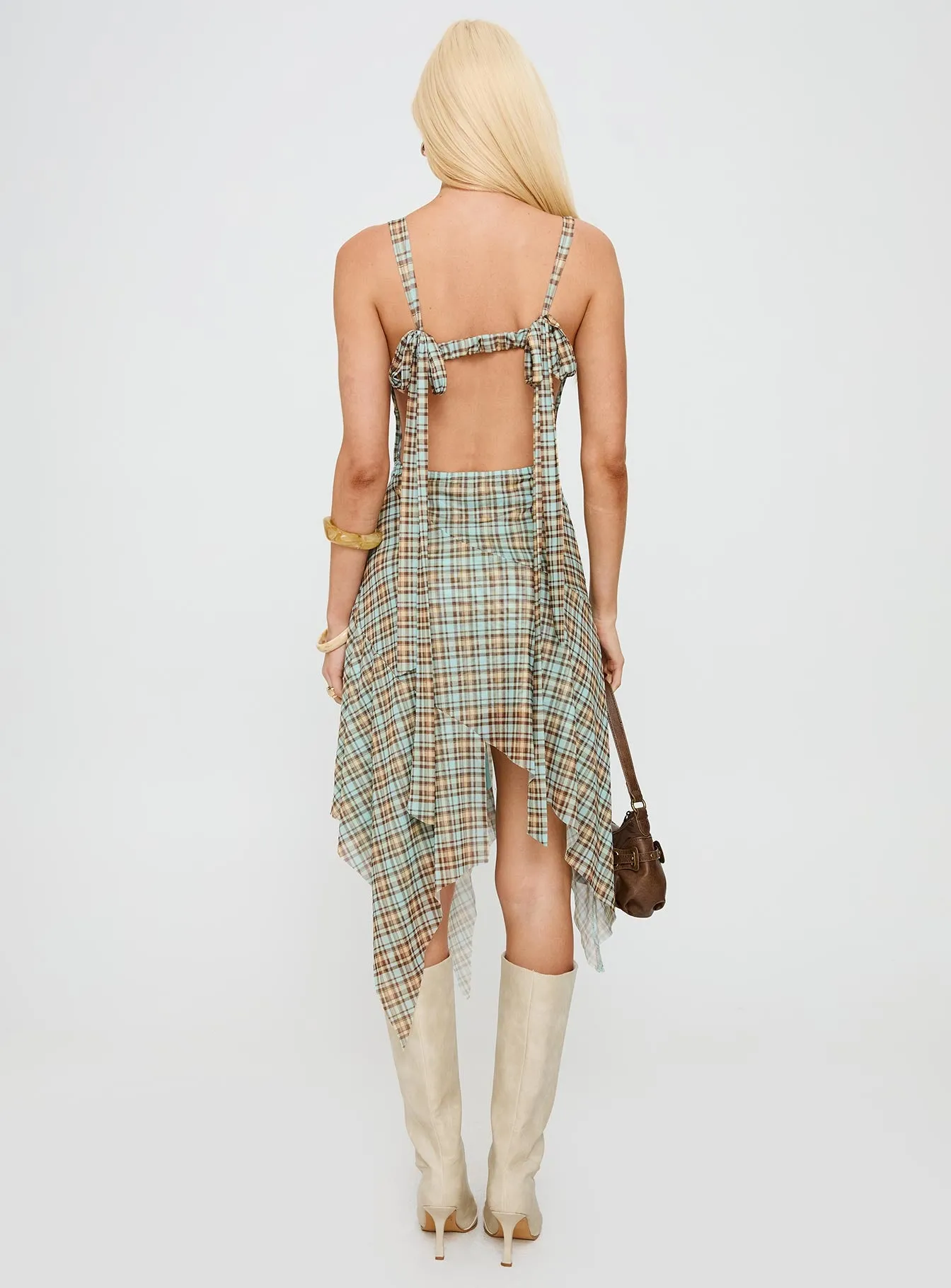 Blaize Asymmetrical Midi Dress Multi Check sold by Princess Polly product image thumbnail 5