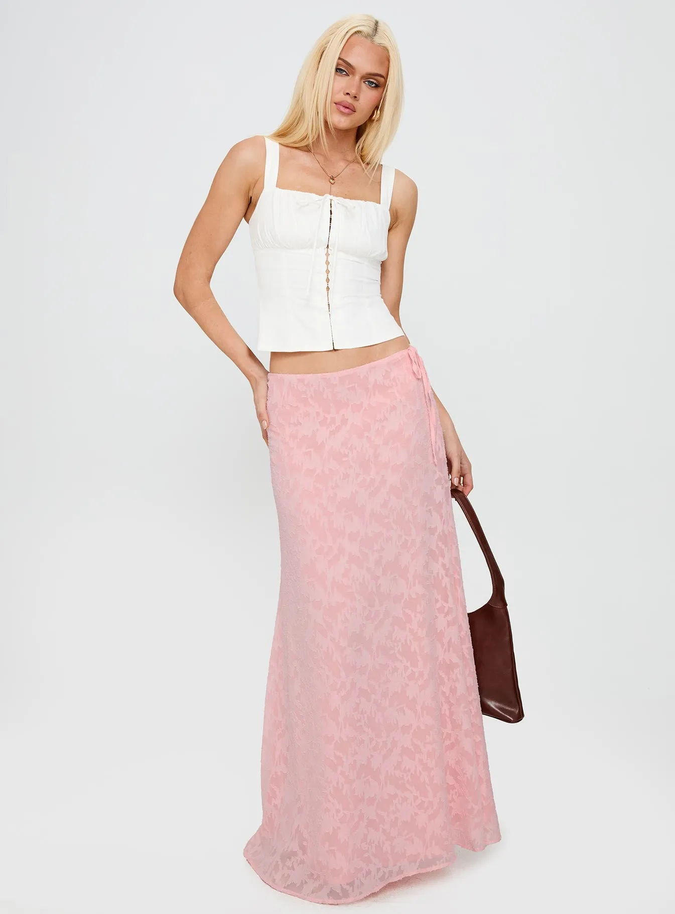 Youthful Spirit Lace Maxi Skirt Pink sold by Princess Polly product image thumbnail 3