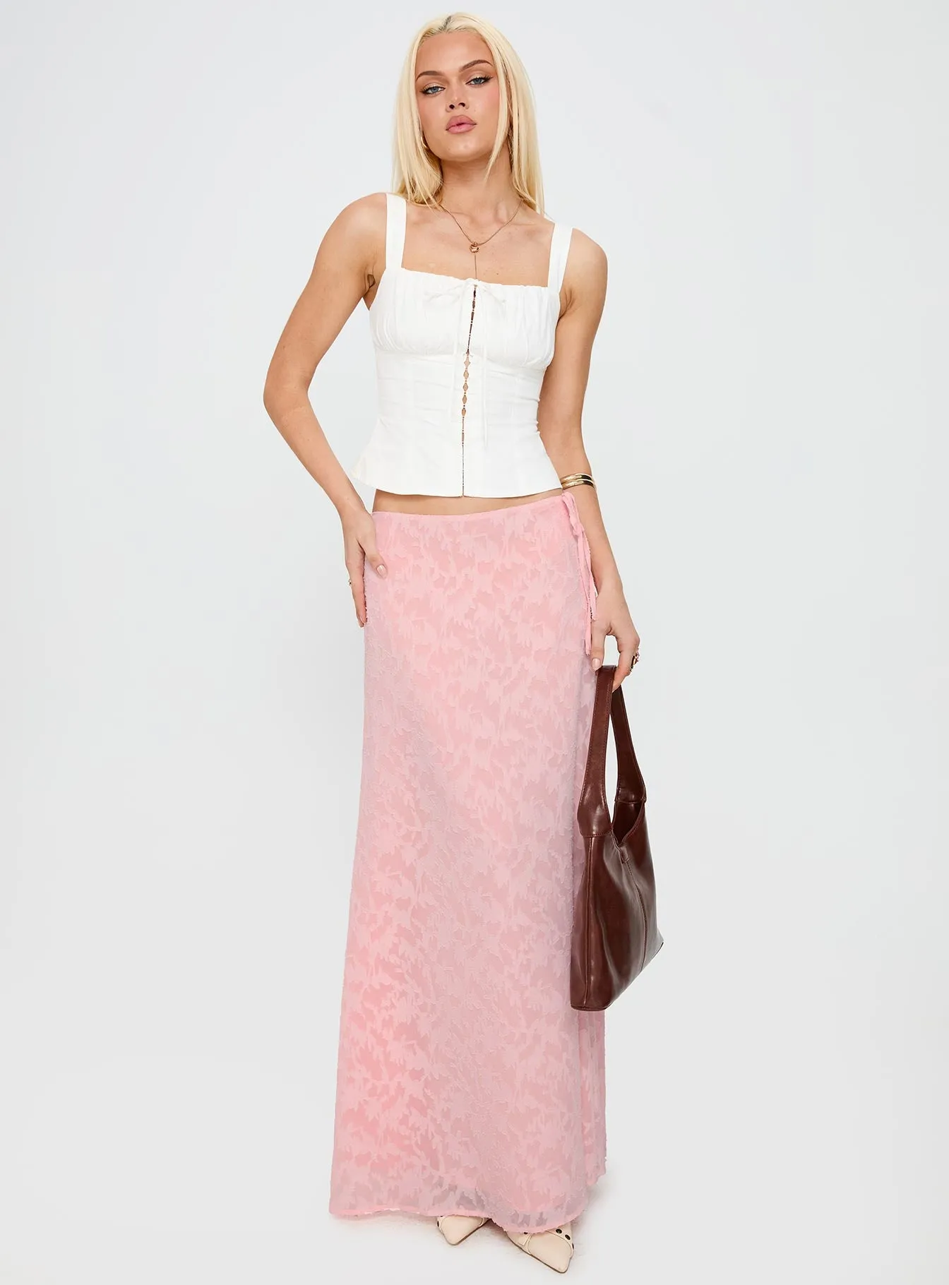 Youthful Spirit Lace Maxi Skirt Pink sold by Princess Polly product image thumbnail 2