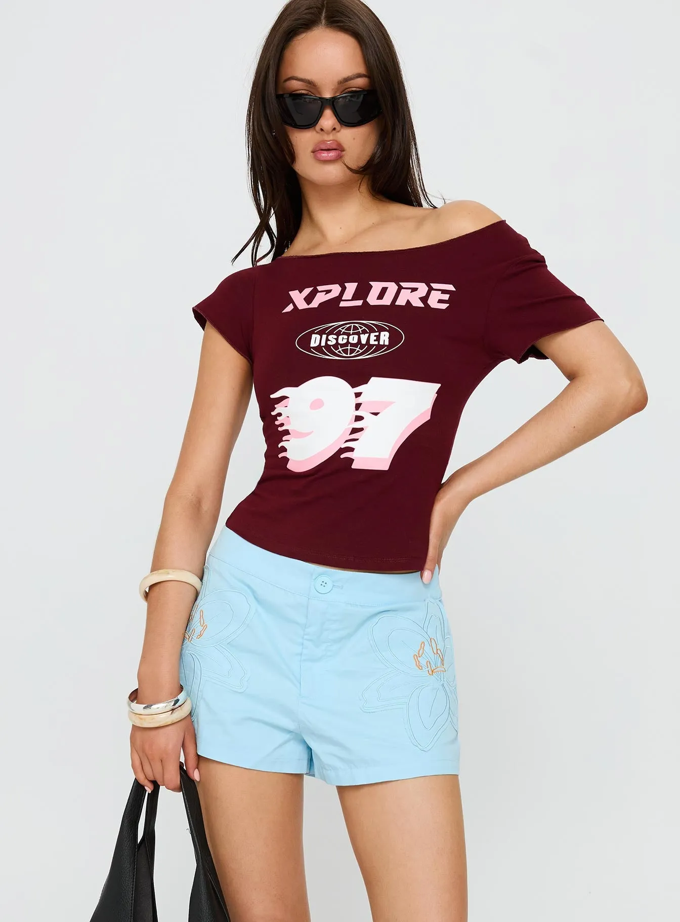 Leleia Embroidered Shorts Blue sold by Princess Polly product image thumbnail 2