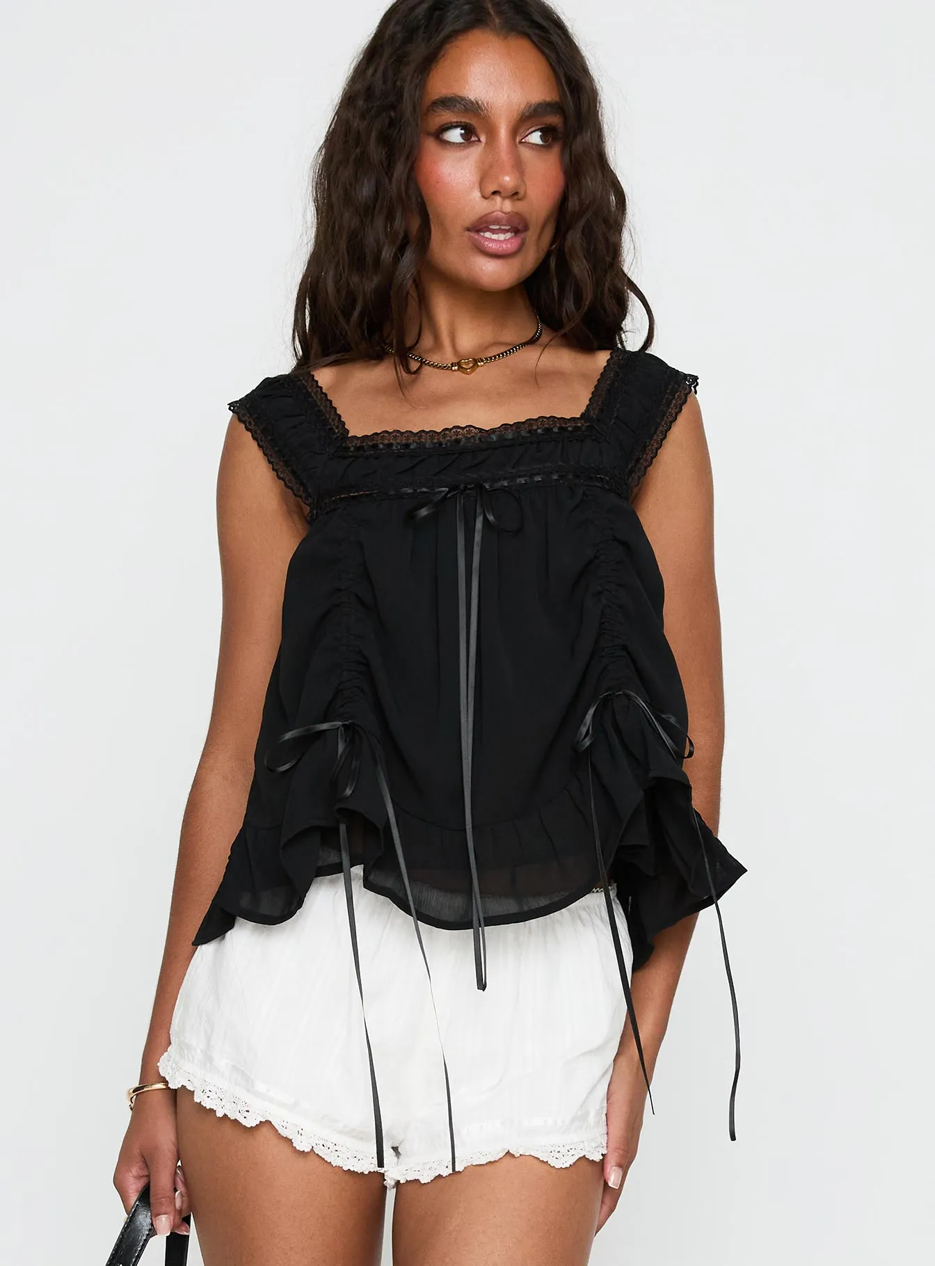 Eluisa Lace Top Black sold by Princess Polly product image thumbnail 2