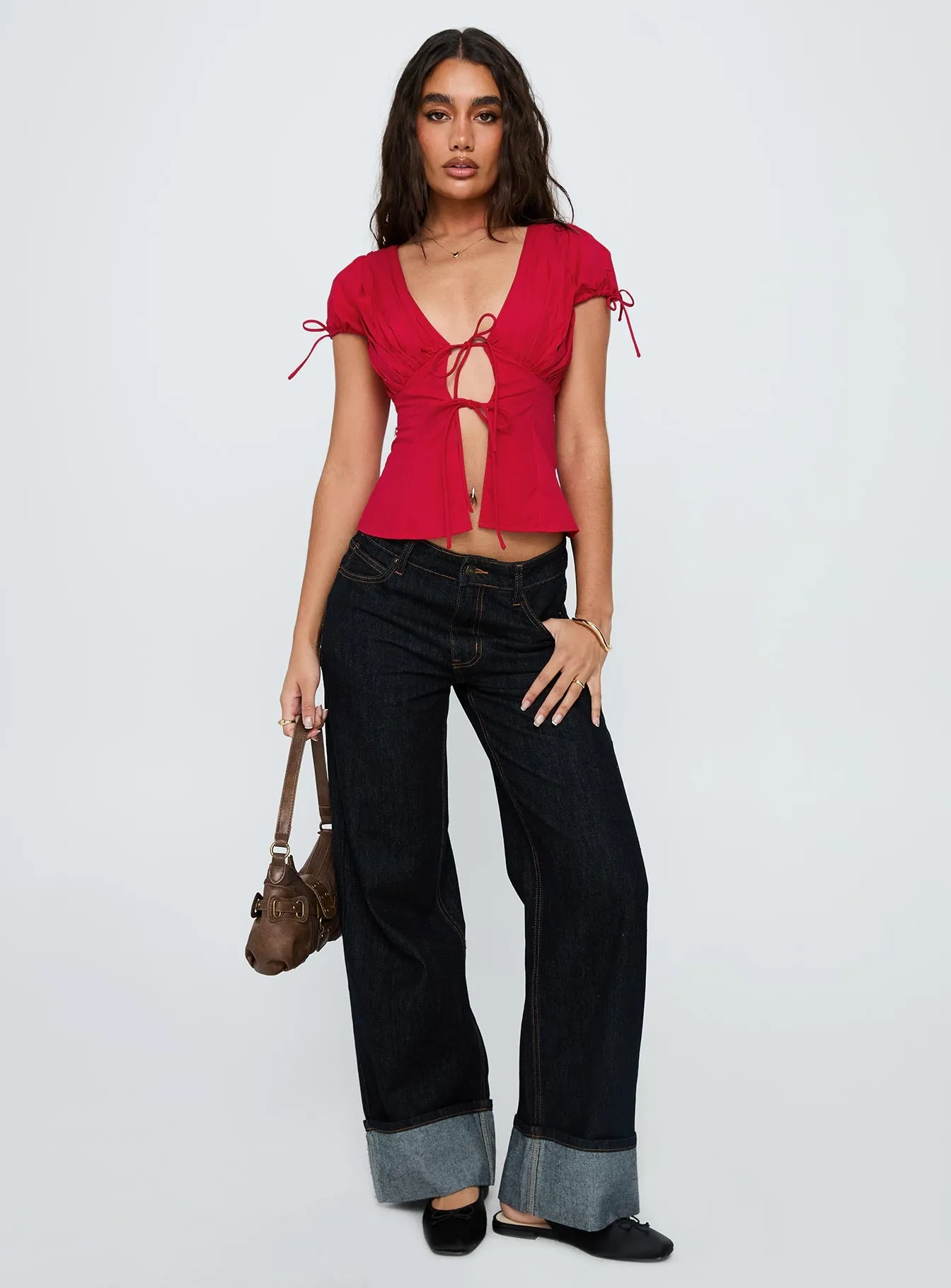 Incomparable Pleated Bust Top Red sold by Princess Polly product image thumbnail 3
