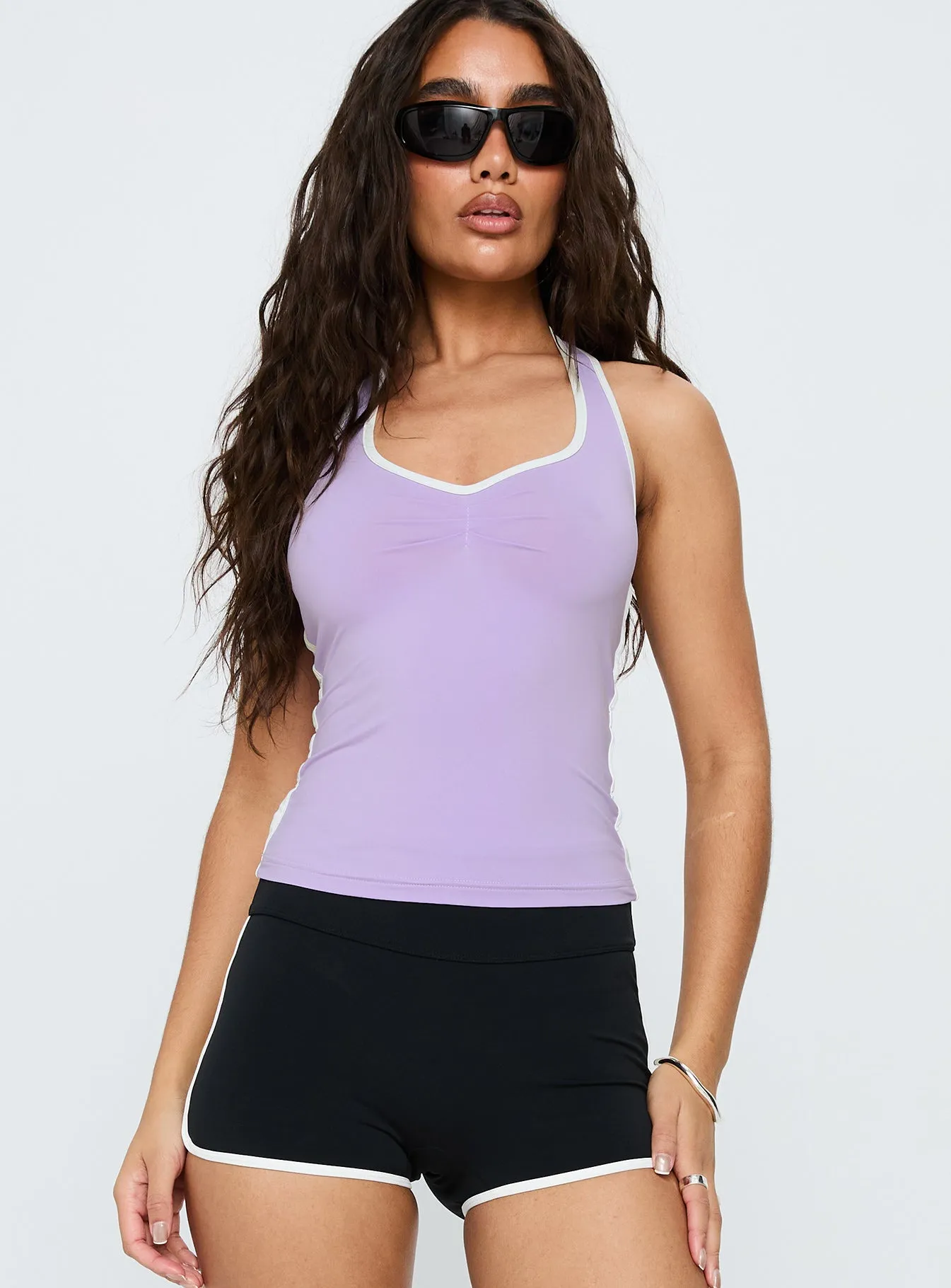 Say It First Halter Top Lilac sold by Princess Polly