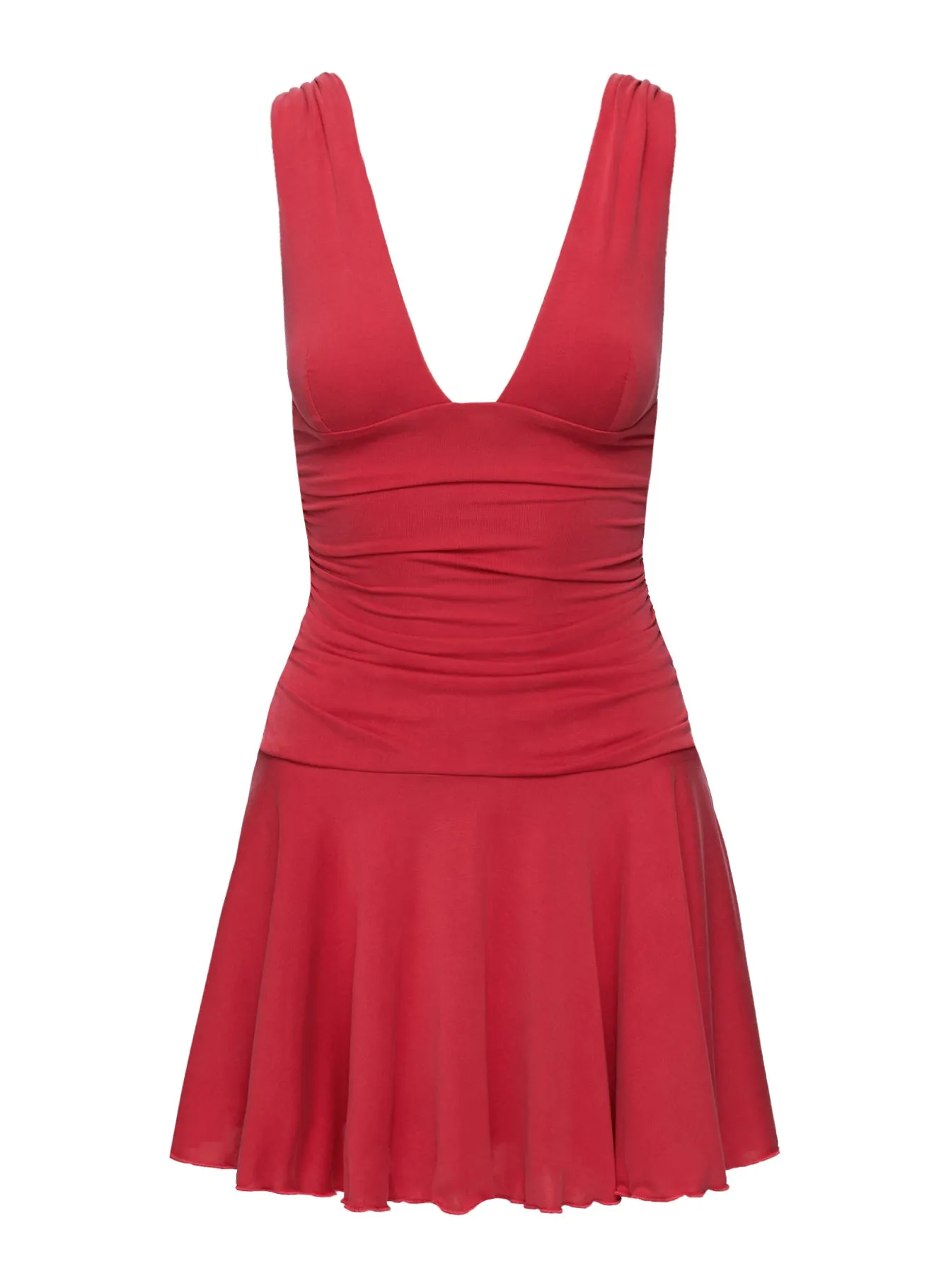Poseur Plunge Mini Dress Red Petite sold by Princess Polly product image thumbnail 5