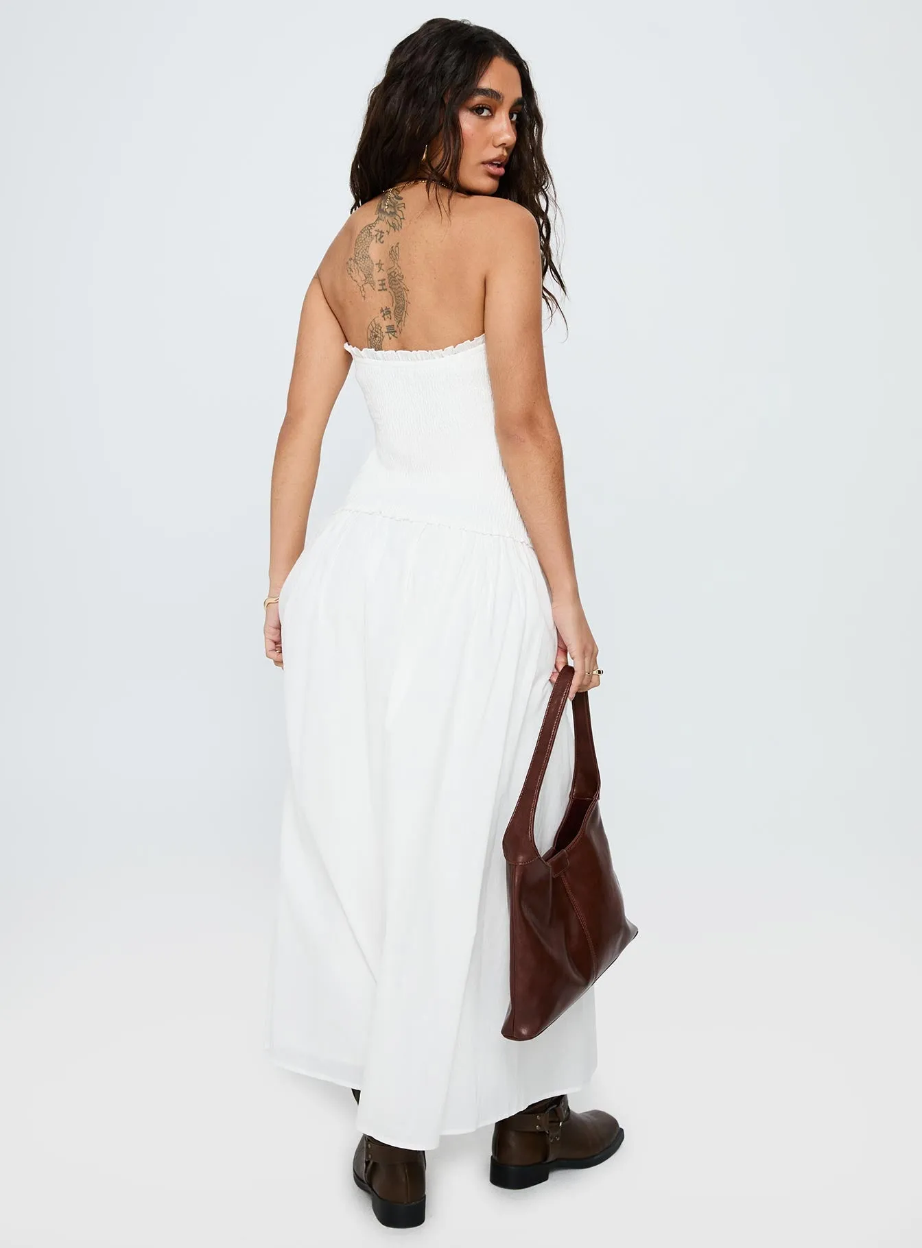 Tinsie Strapless Maxi Dress White sold by Princess Polly product image thumbnail 5