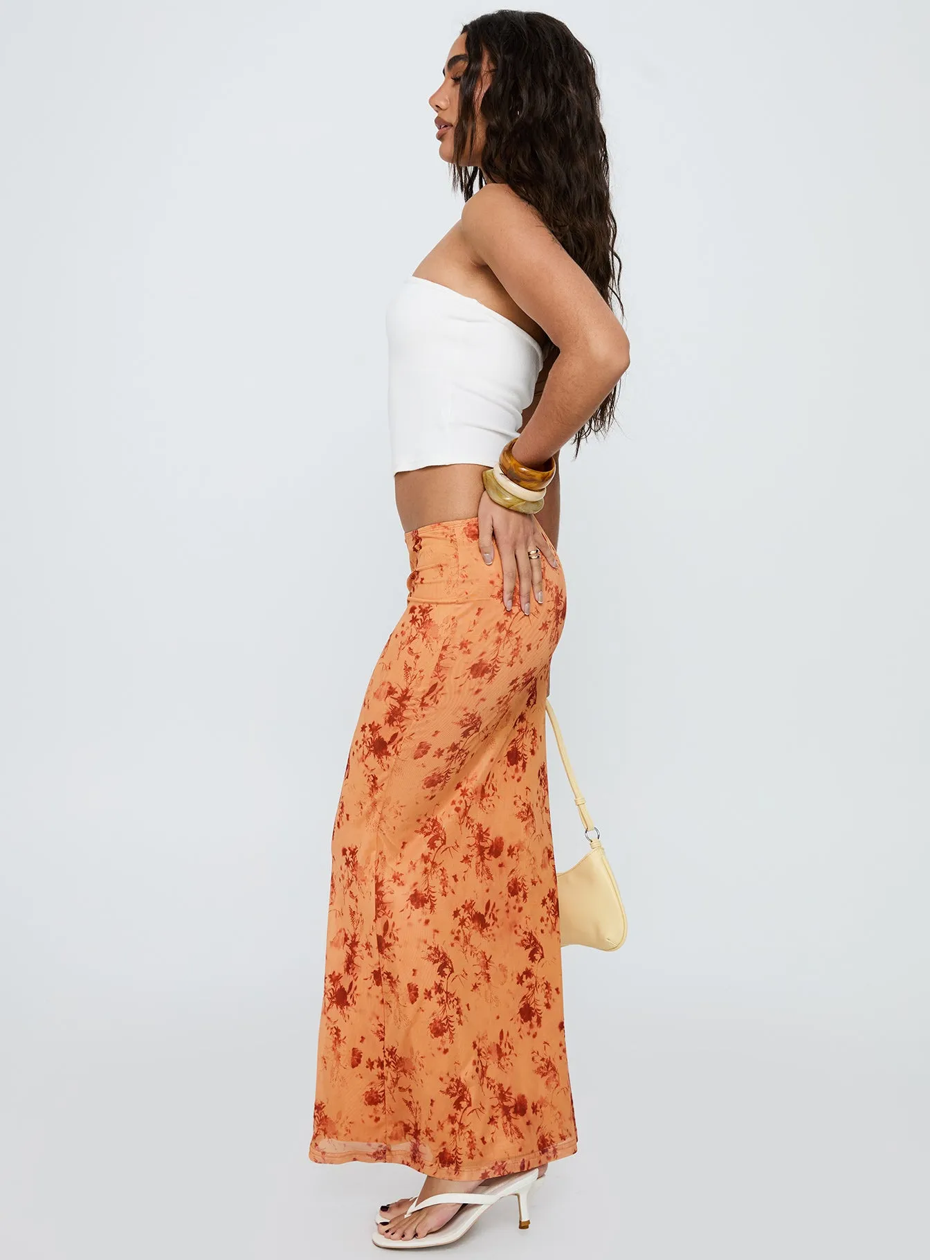 Shepherd Maxi Skirt Orange Multi sold by Princess Polly product image thumbnail 3