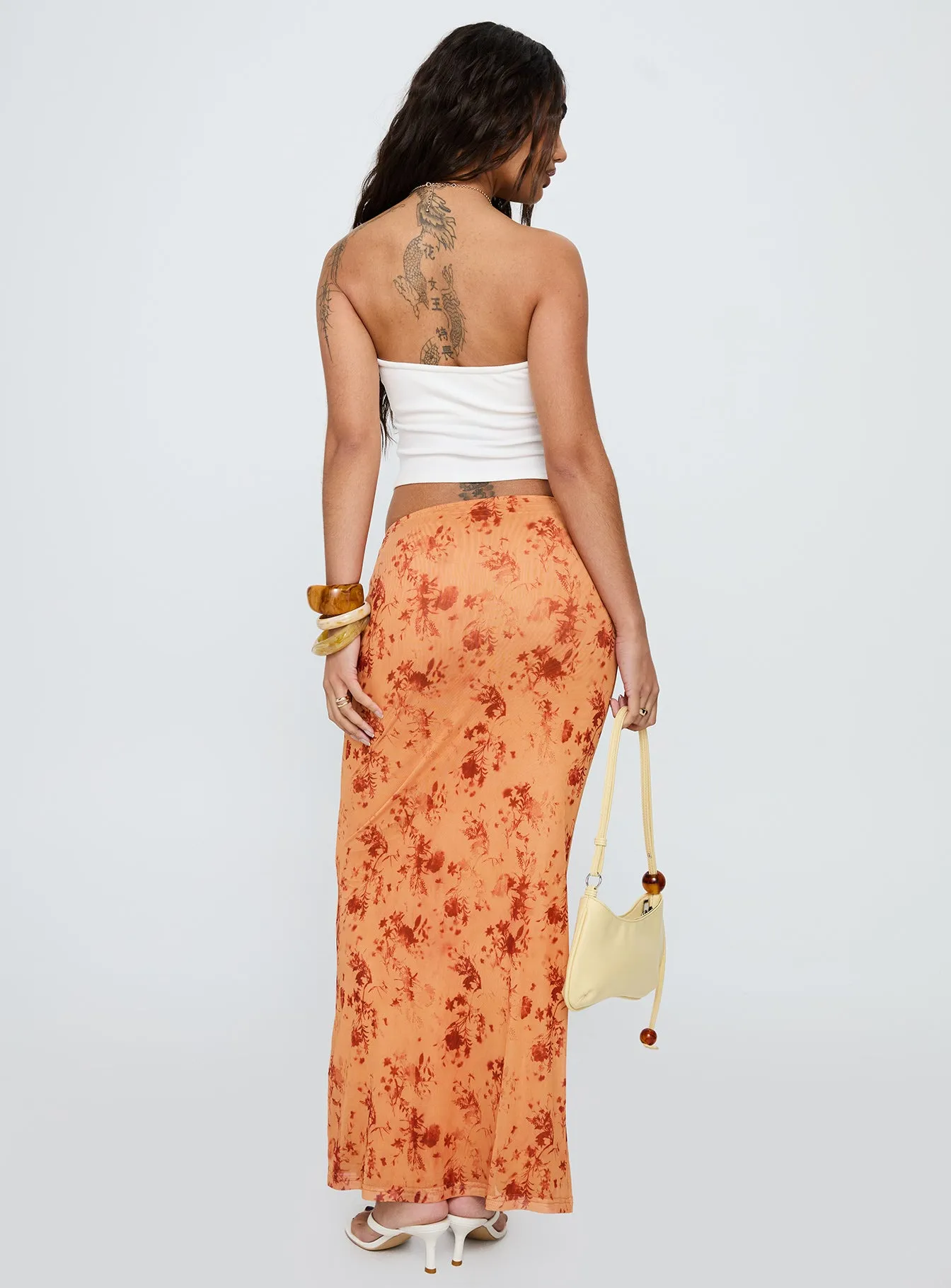 Shepherd Maxi Skirt Orange Multi sold by Princess Polly product image thumbnail 4