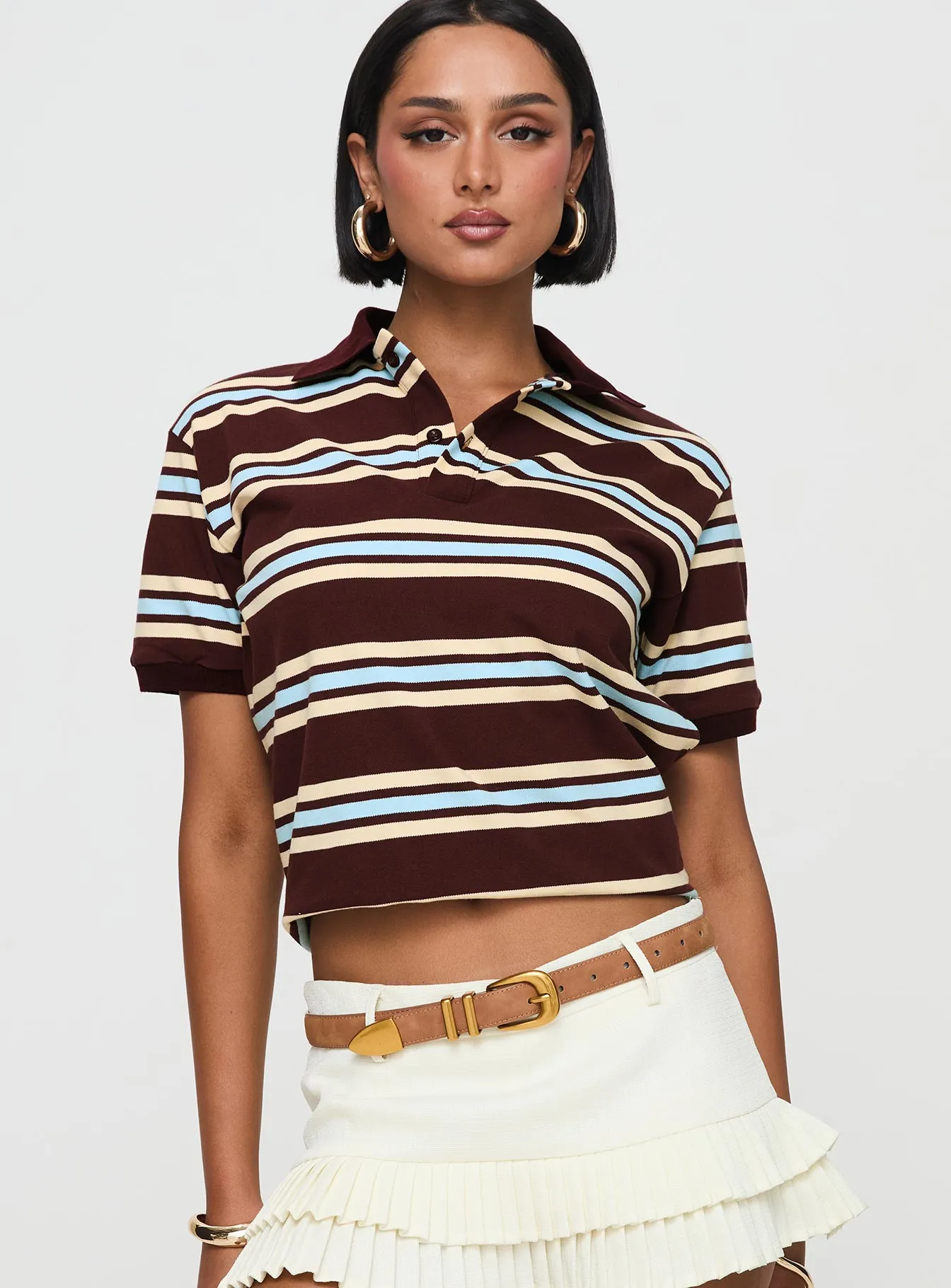 Leisure Polo Chocolate Multi sold by Princess Polly product image thumbnail 2