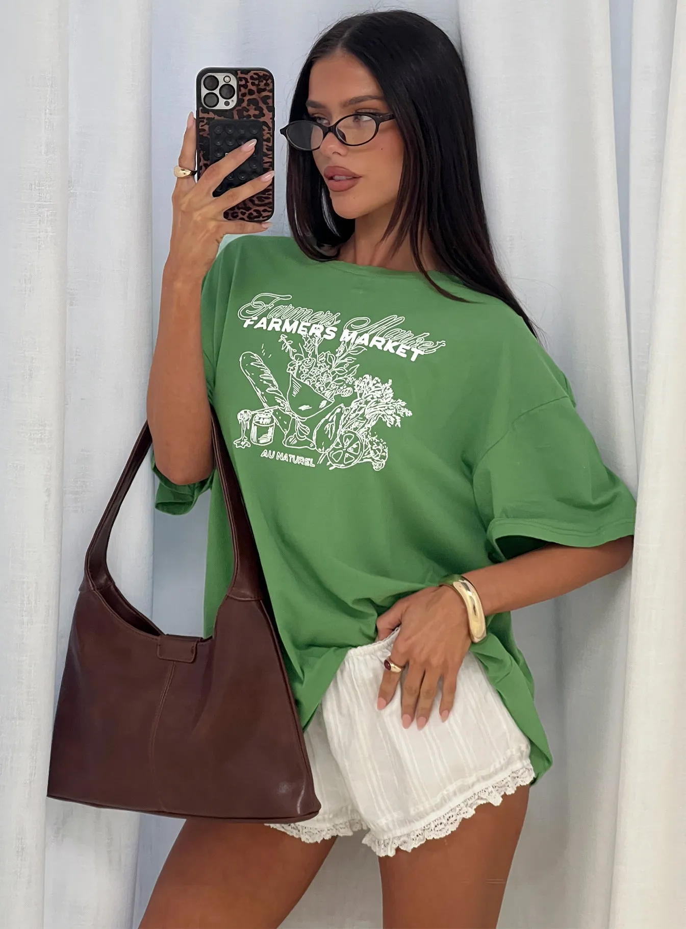 Farmers Market Oversized Graphic Tee Green sold by Princess Polly