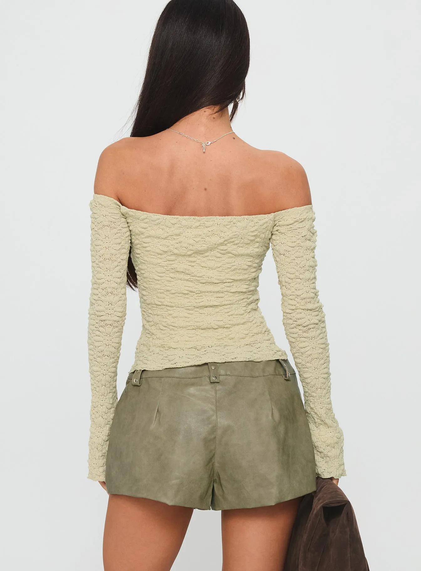 Kenickie Stud Micro Shorts Khaki sold by Princess Polly product image thumbnail 5