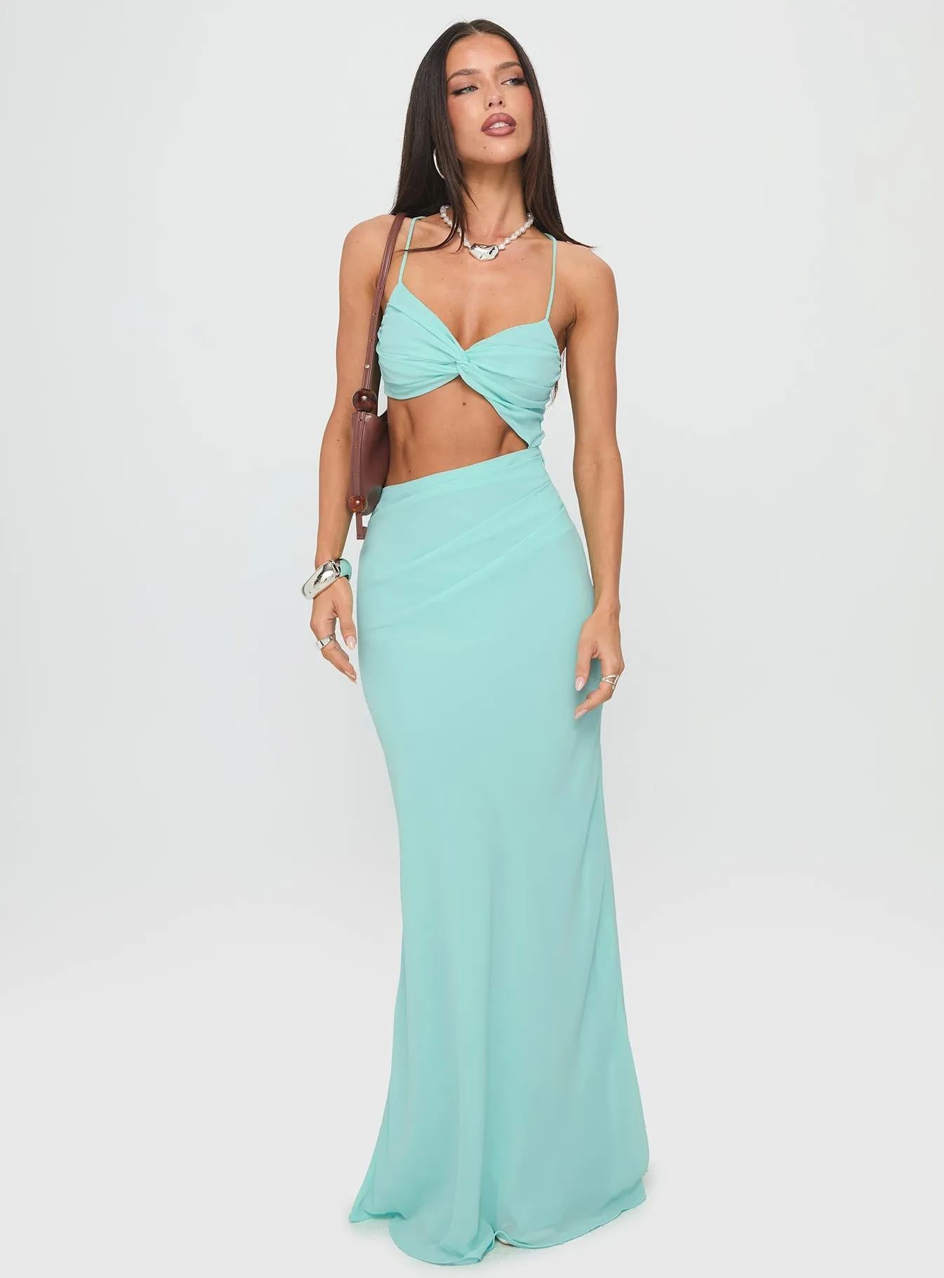 No Control Keyhole Maxi Dress Aqua sold by Princess Polly product image thumbnail 3
