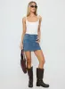 Hughes Mini Skirt Light Blue Denim sold by Princess Polly