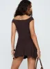 Got That Sense Strapless Playsuit Brown sold by Princess Polly