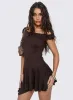 Got That Sense Strapless Playsuit Brown sold by Princess Polly