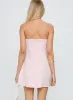 Genevie Strapless Bow Bust Mini Dress Light Pink sold by Princess Polly
