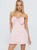 Genevie Strapless Bow Bust Mini Dress Light Pink sold by Princess Polly
