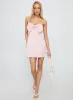 Genevie Strapless Bow Bust Mini Dress Light Pink sold by Princess Polly