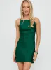 Yulia Boatneck Tie Up Mini Dress Emerald sold by Princess Polly