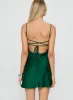 Yulia Boatneck Tie Up Mini Dress Emerald sold by Princess Polly