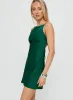 Yulia Boatneck Tie Up Mini Dress Emerald sold by Princess Polly