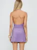 Indi Halter Cowl Neck Mini Dress Purple Shimmer sold by Princess Polly