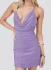 Indi Halter Cowl Neck Mini Dress Purple Shimmer sold by Princess Polly