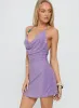 Indi Halter Cowl Neck Mini Dress Purple Shimmer sold by Princess Polly