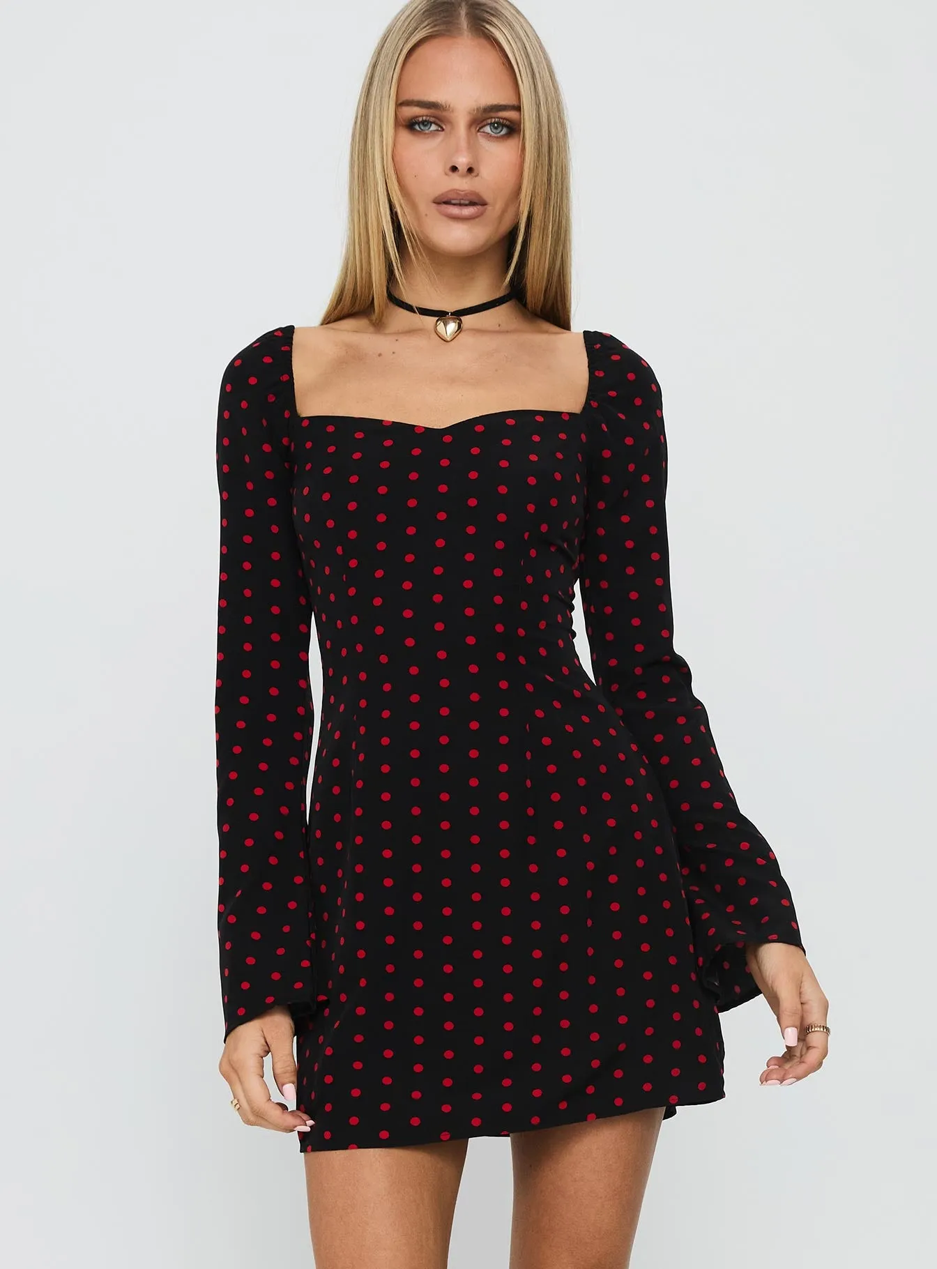 Addisen Long Sleeve Mini Dress Polka Dot sold by Princess Polly product image thumbnail 2