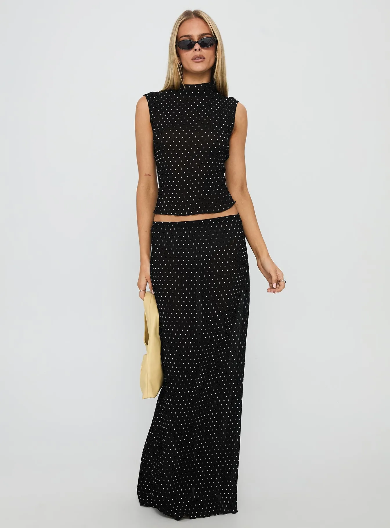 Ford Maxi Skirt Onyx Polka sold by Princess Polly product image thumbnail 2
