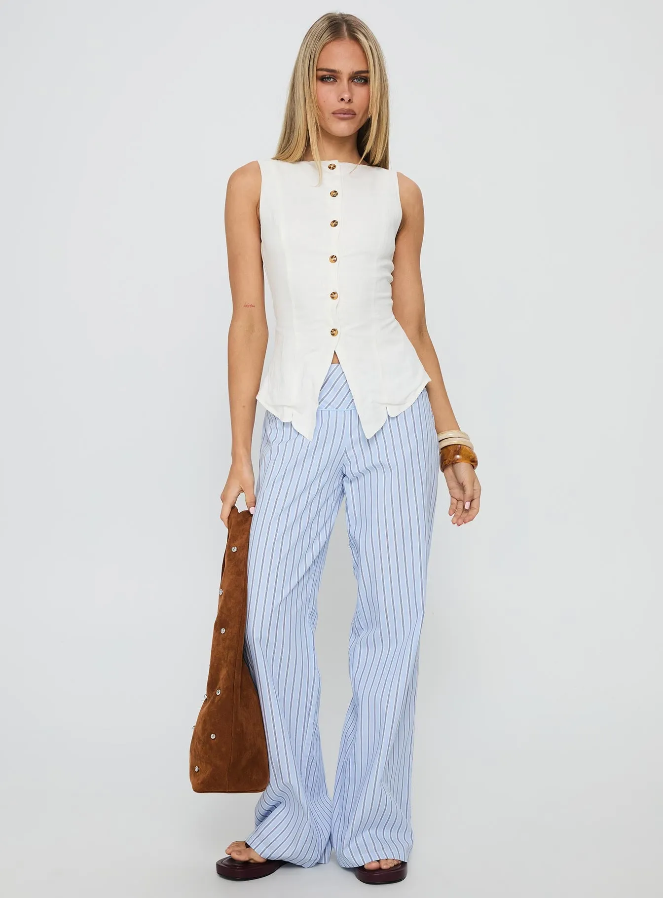 Dulcinea Longline Vest Top White sold by Princess Polly product image thumbnail 3
